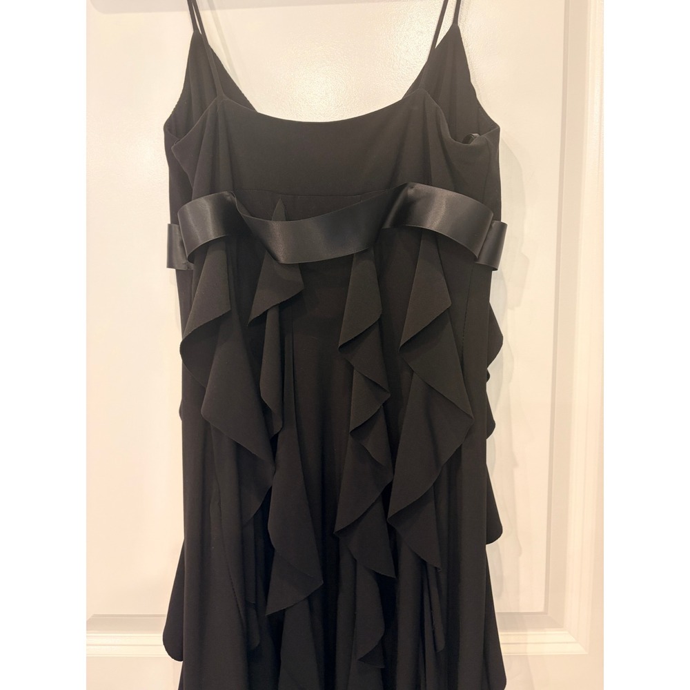 Cache Ruffle Cocktail Dress 8 Black - Picture 4 of 9